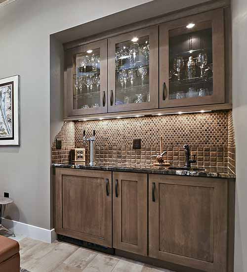 Monterey Wet Bar with Riverbed Stain